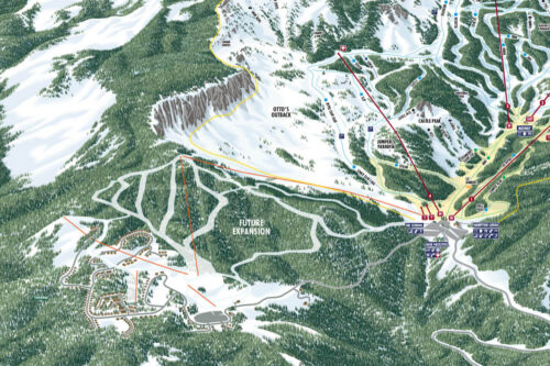 Trail map showing future expansion